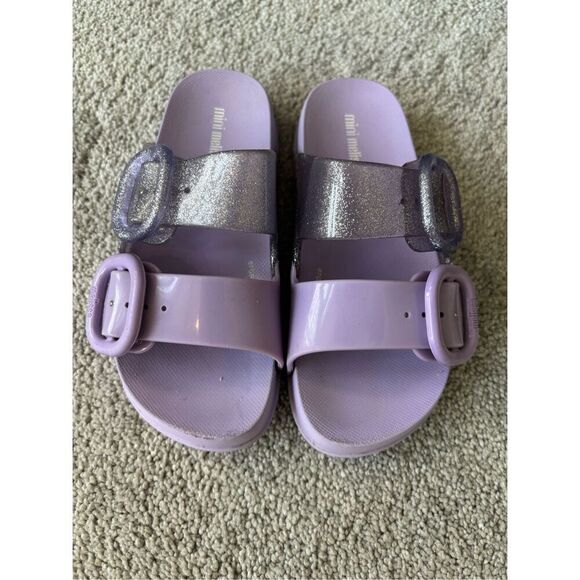 Mini Melissa Cozy Slide Lilac Glitter, Sz 11 $65 - Picture 4 of 7